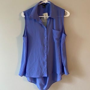 NWT sheer periwinkle shirt